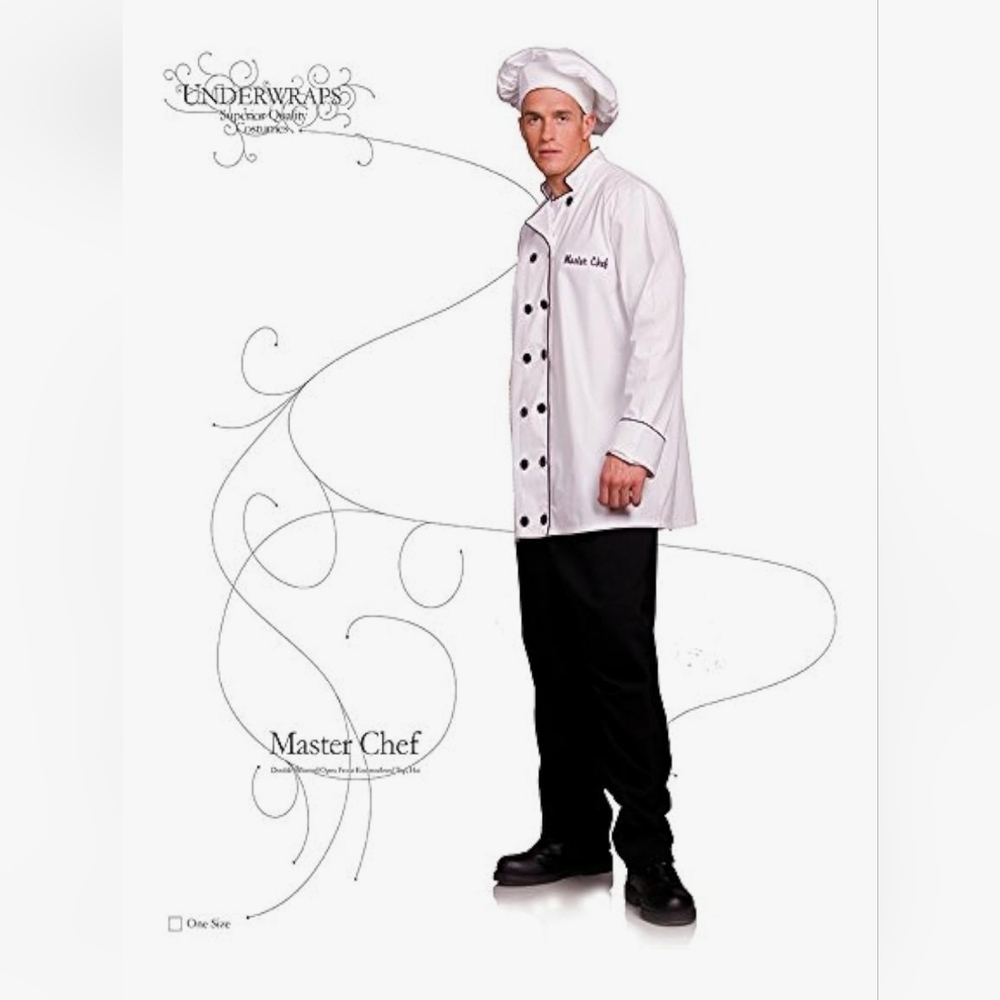Men's Master Chef Costume - White and Black